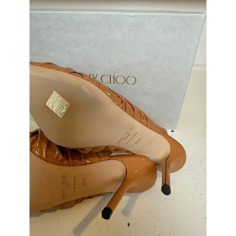 NWB Jimmy Choo Annabell 85 Leather Pumps Caramel Womens Size 40.5